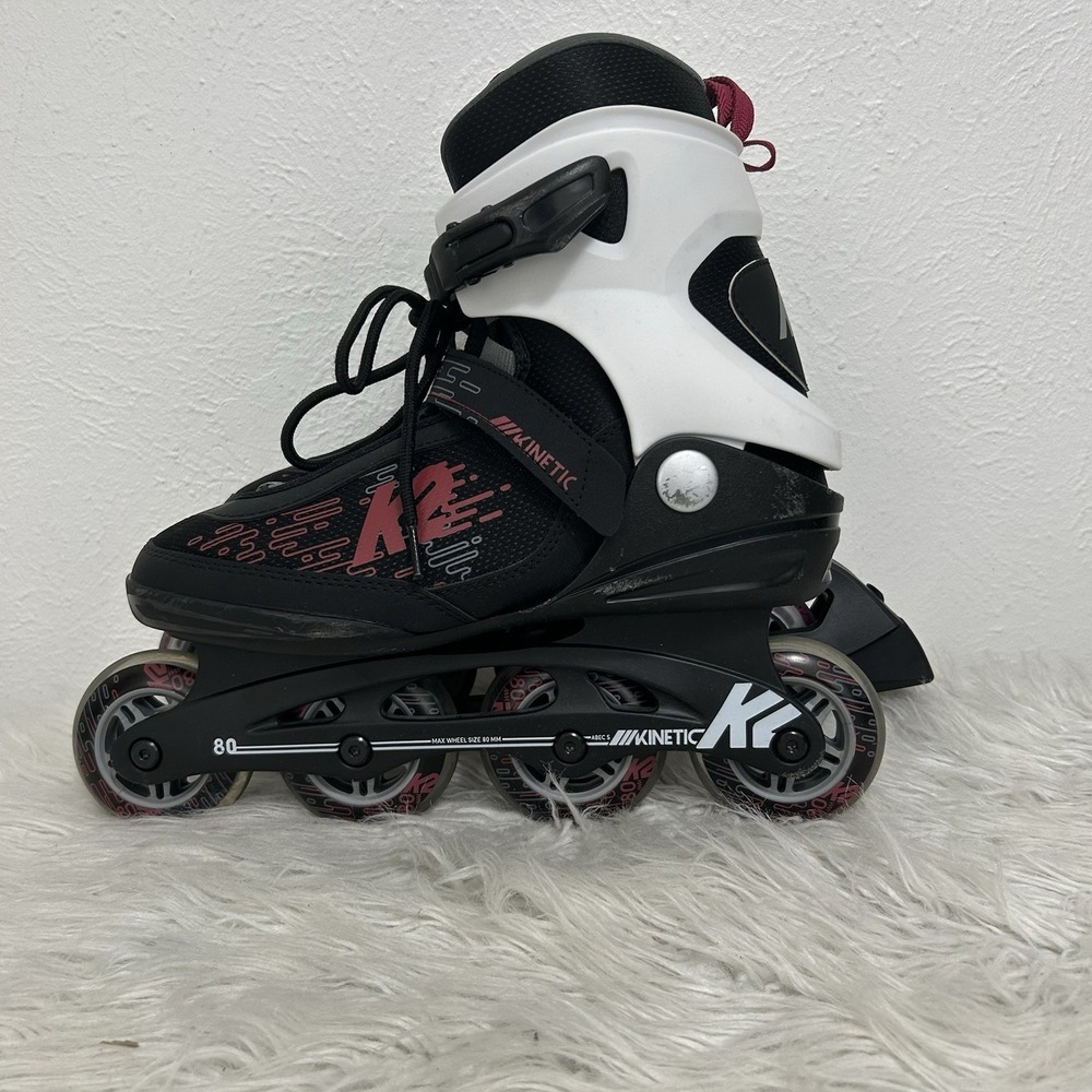 K2 Kinetic 80mm W Black/Berry Recreational Fitness Inline Skates Womens Size 9.5